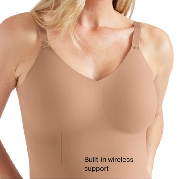 Knix Nude Luxe Lift V Neck Wireless Bra Tank - Picture 8 of 9